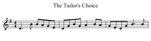 The Tailor's Choice - staff notation