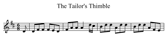 The Tailor's Thimble - staff notation