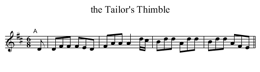 the Tailor's Thimble - staff notation