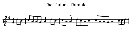 The Tailor's Thimble - staff notation