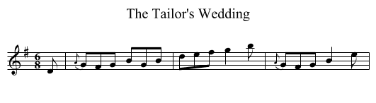 The Tailor's Wedding - staff notation