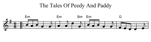 The Tales Of Peedy And Paddy - staff notation