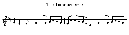The Tammienorrie - staff notation