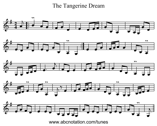 The Tangerine Dream - staff notation
