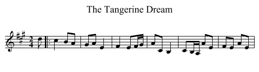 The Tangerine Dream - staff notation