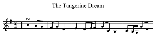 The Tangerine Dream - staff notation