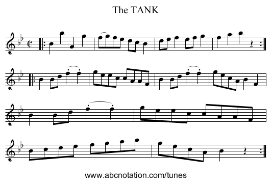 The TANK - staff notation