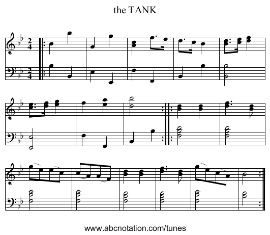 the TANK - staff notation