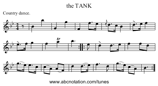 the TANK - staff notation