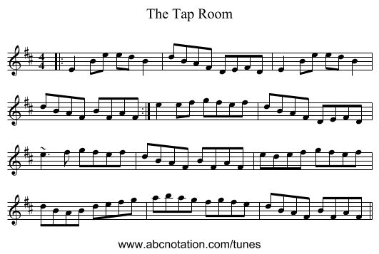 The Tap Room - staff notation