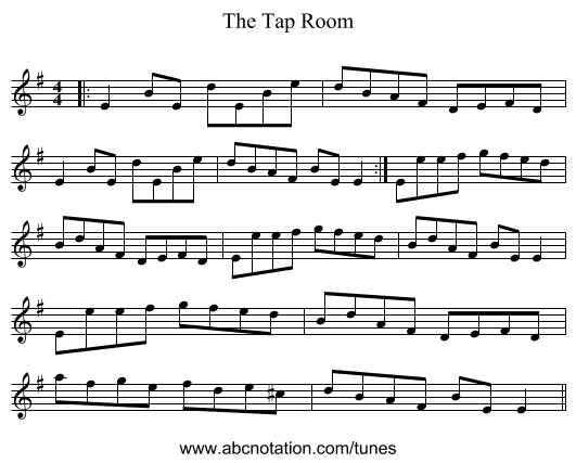 The Tap Room - staff notation