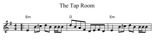 The Tap Room - staff notation