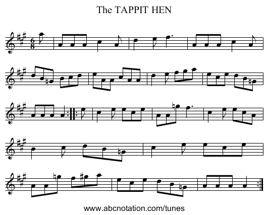 The TAPPIT HEN - staff notation