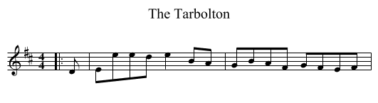 The Tarbolton - staff notation