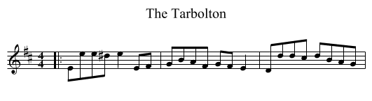 The Tarbolton - staff notation