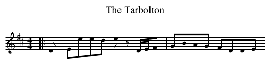 The Tarbolton - staff notation