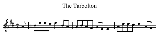 The Tarbolton - staff notation
