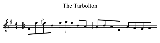 The Tarbolton - staff notation