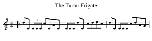 The Tartar Frigate - staff notation
