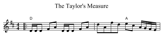 The Taylor's Measure - staff notation