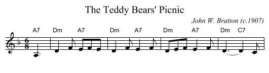 The Teddy Bears' Picnic - staff notation