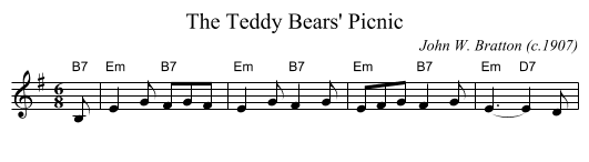 The Teddy Bears' Picnic - staff notation