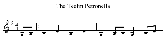 The Teelin Petronella - staff notation