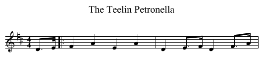 The Teelin Petronella - staff notation