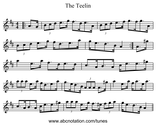 The Teelin - staff notation