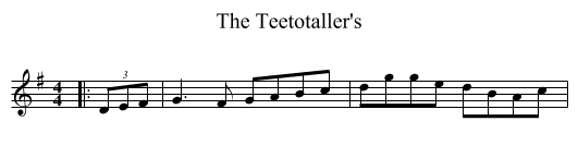 The Teetotaller's - staff notation