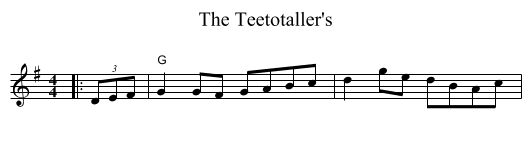 The Teetotaller's - staff notation