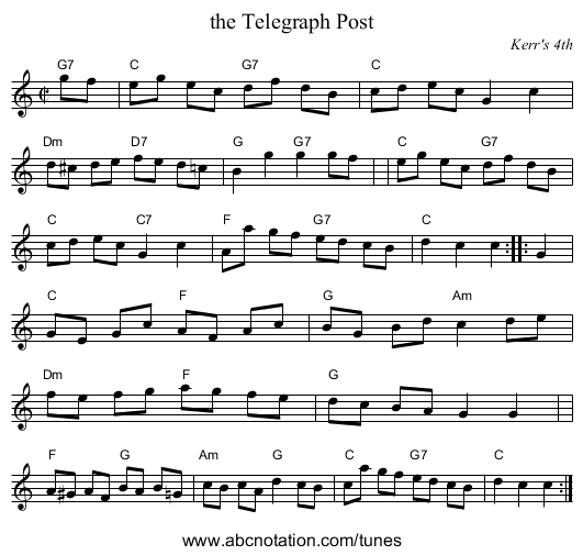 the Telegraph Post - staff notation