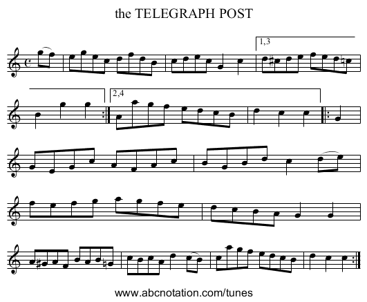 the TELEGRAPH POST - staff notation