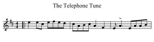 The Telephone Tune - staff notation