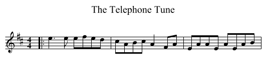 The Telephone Tune - staff notation