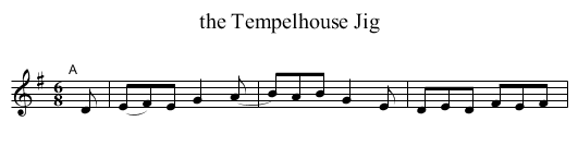 the Tempelhouse Jig - staff notation