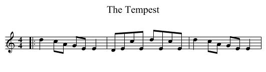 The Tempest - staff notation