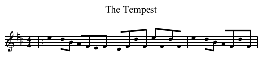 The Tempest - staff notation