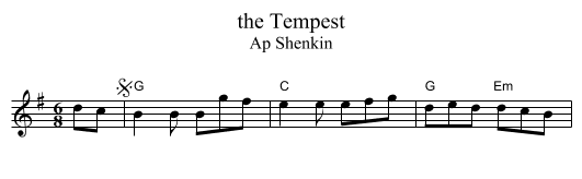 the Tempest - staff notation