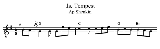 the Tempest - staff notation