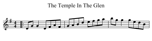 The Temple In The Glen - staff notation