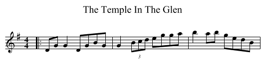 The Temple In The Glen - staff notation