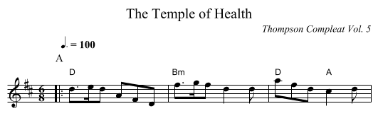 The Temple of Health - staff notation