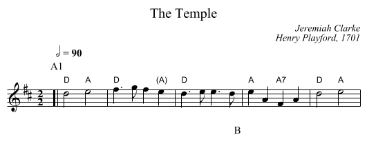 The Temple - staff notation