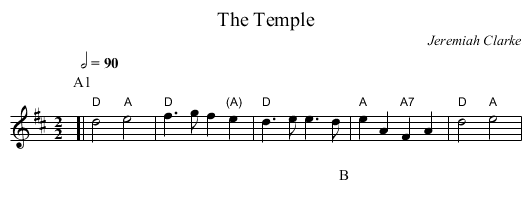 The Temple - staff notation