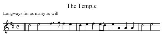 The Temple - staff notation