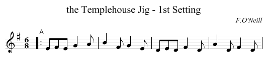 the Templehouse Jig - 1st Setting - staff notation