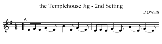 the Templehouse Jig - 2nd Setting - staff notation