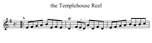 the Templehouse Reel - staff notation
