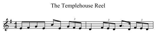 The Templehouse Reel - staff notation